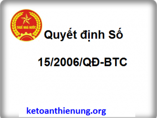 Quyết định Số 15/2006/QĐ-BTC Chế độ Kế toán doanh nghiệp